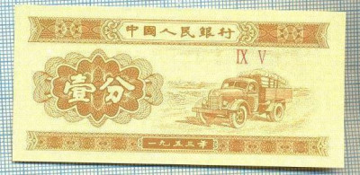 1611 BANCNOTA - CHINA - 1 FEN - anul 1953 -SERIA IX V -starea care se vede foto