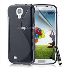 HUSA silicon TPU GEL MODEL 2014 -Samsung Galaxy S5 (G900F) s 5 -TPU s line neagra , negru + FOLIE ECRAN si LAVETA ** Transport gratuit posta ro foto