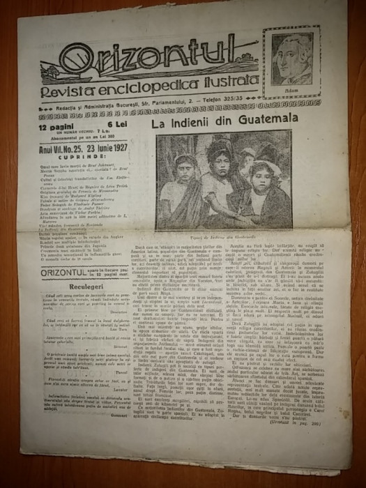 revista orizontul 23 iunie 1927 ( revista enciclopedica ilustrata )