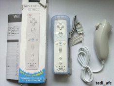 Telecomanda cu motion plus incorporat nunchuck albe Nintendo Wii Wii U noi foto