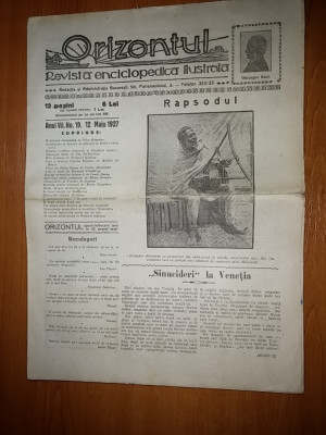 revista orizontul 12 mai 1927 ( revista enciclopedica ilustrata ) foto
