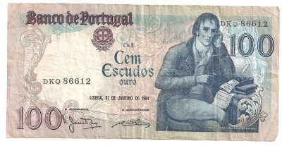 PORTUGALIA 100 ESCUDOS 1984 Uzata foto