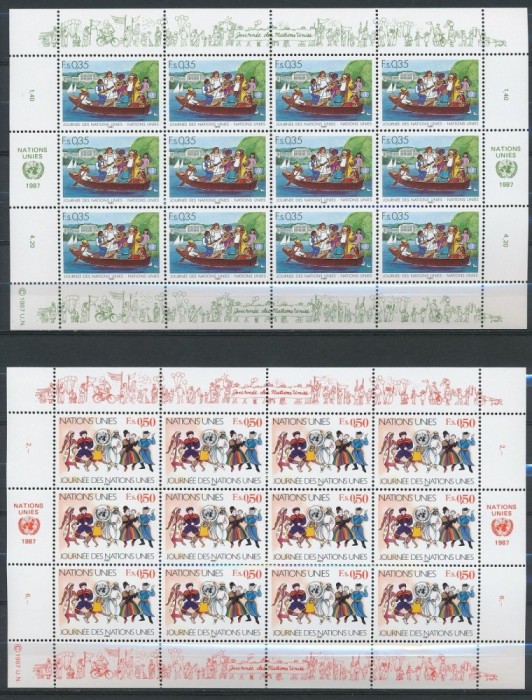 NATIUNILE UNITE GENEVA 1987 ZIUA ONU COTA MICHEL 19.2 EURO