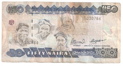 NIGERIA 50 NAIRA ND (1991-) Uzata foto