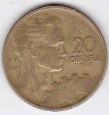 Serbia Yugos;lavia Iugoslavia 20 dinara dinari 1955 foto