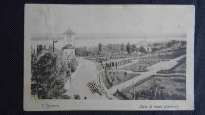 CP - Turnul Severin - Baia si noua plantatie - Circulat - Cenzura foto