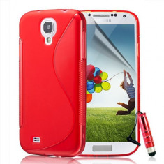 HUSA silicon TPU GEL MODEL 2014 -Samsung Galaxy S5 (s 5) -TPU s line rosie /rosu + FOLIE ECRAN si LAVETA ** Transport gratuit posta ro foto