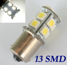 Bec auto led 13 smd 5050 BA15S white foto