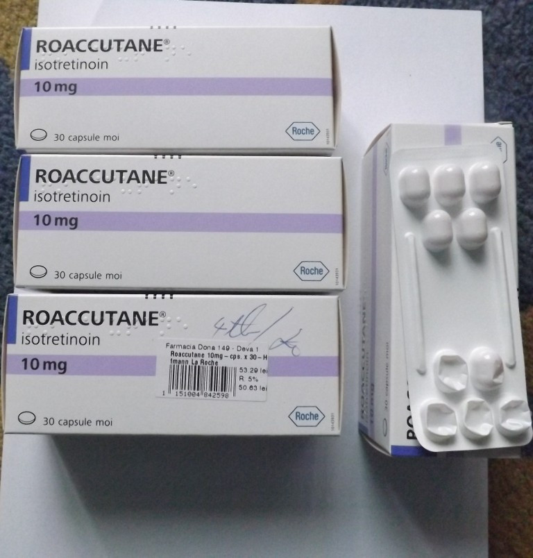 Pastile capsule acnee Roaccutane isotretinoin 10 mg | arhiva Okazii.ro