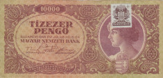 UNGARIA 10.000 pengo 1945 cu timbru VF+++!!! foto