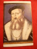Ilustrata - Portret Duce de Guise de L. Limosin , color . interbelica
