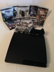 REDUCERE 55 lei! Pachet Sony Playstation 3 Slim 320GB, 2 controllere si 11 jocuri - TRANSPORT GRATUIT foto