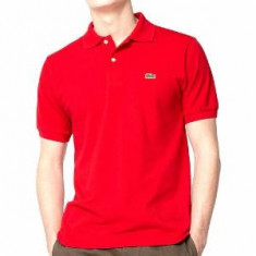 TRICOU LACOSTE POLO ROSU BUMBAC 100% MATERIAL BOB DE OREZ MASURI S,M,L,XL,XXL foto