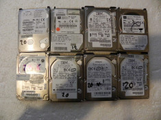 Lot 8 HDD Laptop IDE 5 buc De 20 GB OK + 1 De 12 GB OK + 1 De 10 GB OK + 1 De 40 GB DEFECT foto