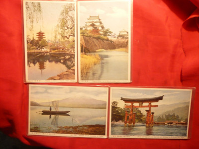 Set 4 Ilustrate Turistice in Japonia ,color ,necirc. foto