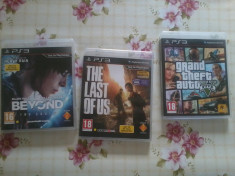 [ps3] gta 5 (160 lei)/ the last of us(80 lei) / beyond two souls (70 lei) foto