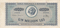 ROMANIA 1.000.000 lei 1947 VF+!!! foto