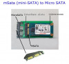 Adaptor convertor SSD mSATA - micro SATA (7+9 pini) mini SATA la micro SATA