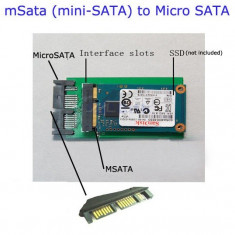 Adaptor convertor SSD mSATA - micro SATA (7+9 pini) mini SATA la micro SATA