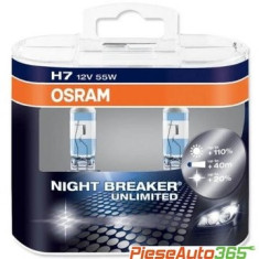 Set becuri Osram Night Breaker Unlimited H7 12V 55W foto