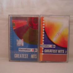 Set 2 casete audio Carrefour - Greatest Hits vol 1+vol 2, originale