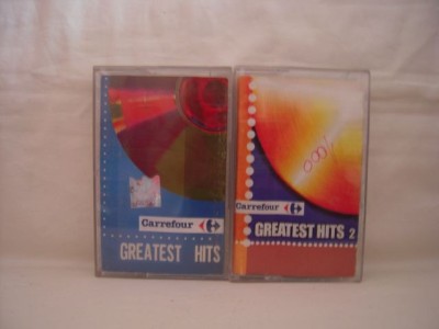 Set 2 casete audio Carrefour - Greatest Hits vol 1+vol 2, originale foto