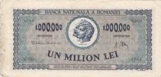 ROMANIA 1.000.000 lei 1947 VF+!!! foto