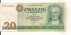 LL bancnota DDR 20 mark 1975 (3) foto