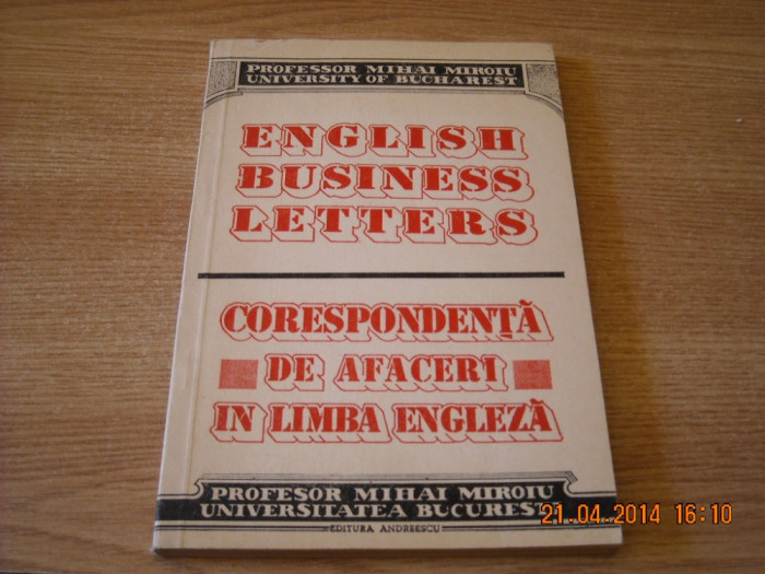 CORESPONDENTA DE AFACERI IN LIMBA ENGLEZA