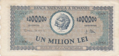 ROMANIA 1.000.000 lei 1947 VF+!!! foto