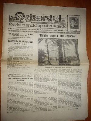 revista orizontul 15 septembrie 1927 ( revista enciclopedica ilustrata ) foto