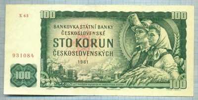 1659 BANCNOTA - CEHOSLOVACIA - 100 KORUN - anul 1961 -SERIA 931084 -starea care se vede foto