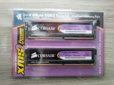 Memorie RAM DDR2 2Gb Corsair Twin2X1024-5400 C4 675 Mhz foto