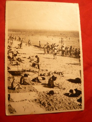 Ilustrata -Vasile Roaita ( Eforie Sud) -Pe plaja , circulata 1954 foto