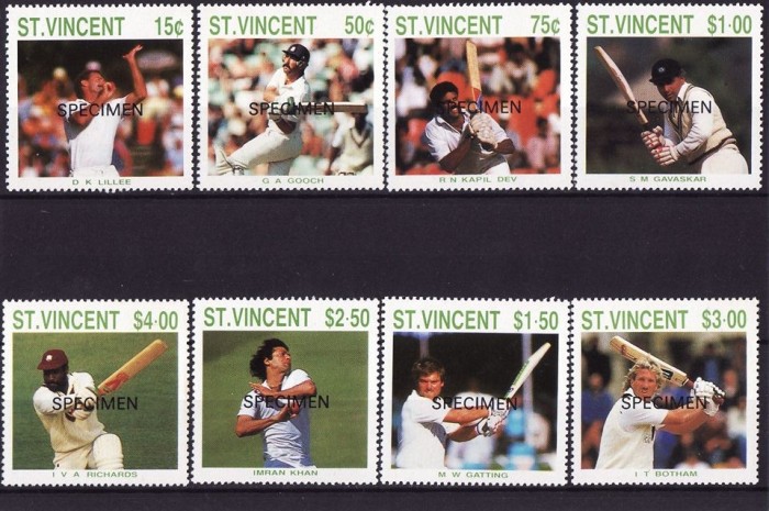 ST. VINCENT 1988 CRICKET SPECIMEN