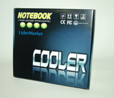 Cooler notebook cu ventilator silentios si leduri bleu foto