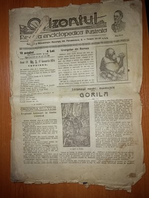 revista orizontul 17 ianuarie 1924 ( revista enciclopedica ilustrata ) foto