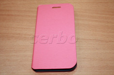 Husa flip cover carte ALLVIEW P5 QUAD roz coral + Folie Protectie Ecran + TRANSPORT GRATUIT IN ORICE LOCALITATE foto