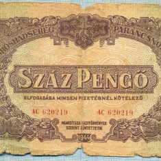 1651 BANCNOTA - UNGARIA-OCUPATIE ARMATA RUSA - 100 PENGO - anul 1944 -SERIA 620219 -starea care se vede