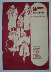 Album de schite- moda primavara vara 1982- revista veche catalog Romania, modele confectii tricotaje imbracaminte femei,tipare, modern, croitorie foto