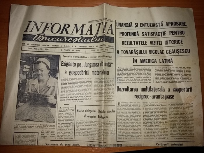 ziarul informatia bucurestiului 25 septembrie 1973