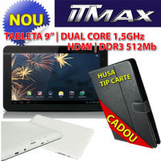 SUPER OFERTA TABLETA 9&amp;quot; INCH IEFTINA ALLWINNER A9 MID HDMI DUAL CORE 1.5 GHz 512MB 8GB ANDROID 4.2 + HUSA TIP CARTE CADOU foto