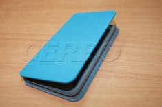 Husa flip cover carte ORANGE HIRO blue + Folie Protectie Ecran + TRANSPORT GRATUIT IN ORICE LOCALITATE foto