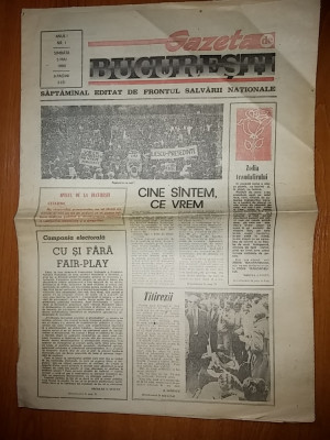 ziarul gazeta de bucuresti 5 mai 1990 ( anul1,nr. 1 al ziarului ) foto