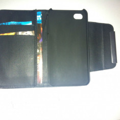 Husa iphone 4/4s cover flip tip portofel , texturata