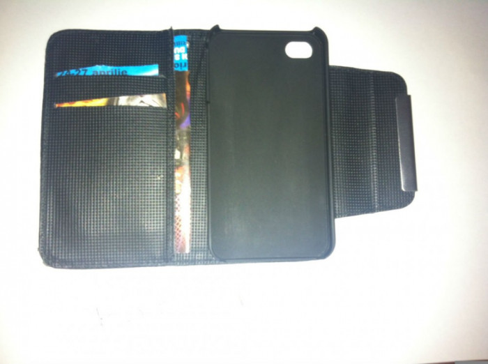 Husa iphone 4/4s cover flip tip portofel , texturata