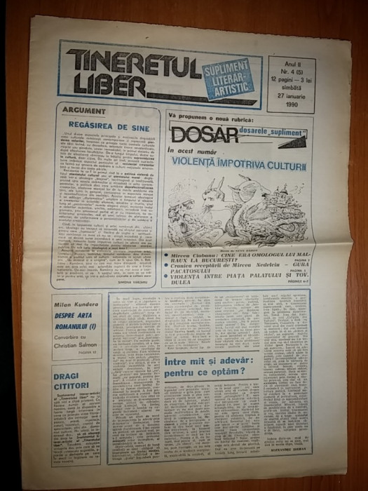 ziarul tineretul liber 27 ianuarie 1990