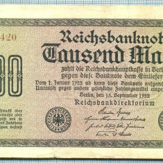 1780 BANCNOTA - GERMANIA - 1 000 MARK - anul 1922 -SERIA 175420 -starea care se vede