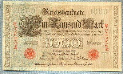 1761 BANCNOTA - GERMANIA - 1 000 MARK - anul 1910 -SERIA 2317930 -starea care se vede foto