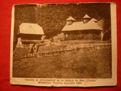 Fotografie -Schitul de Sus Cocora -Manastirea Pestera Ialomitei 1955 foto